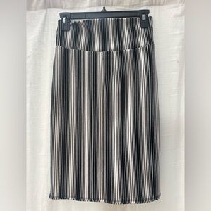 LuLaRoe Black and White Striped Pencil Skirt